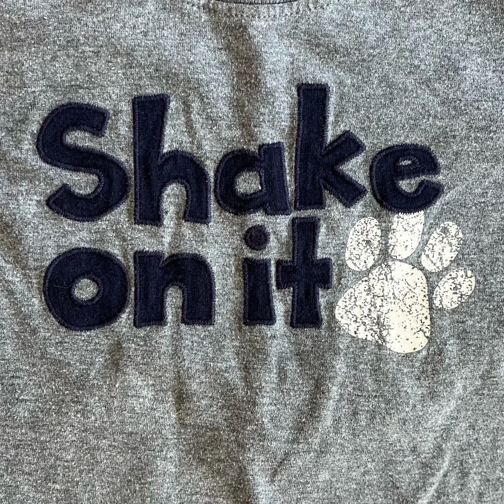 Gymboree Toddler Boy Long Sleeve T-Shirt Shake On It Paw Print Dog Gray White 2T